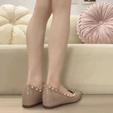 Breakj New Spring And Summer Rivet Flat Shoes Shallow Patent Leather Willow Soft Soles Shoes Flat Shoes Women Sharp Single