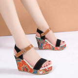 Breakj 2025 Spring And Summer New Loose Pastry Slope Sandals Women's One-Character Buckle With Thick-Soled Fashion