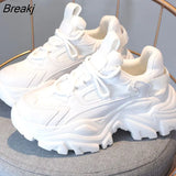 White Women's Shoes 2023 Ladies Shoes Platform Woman Vulcanize Casual Comfort Sneaker Chunky