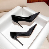 Breakj Fine Heel High Heels Commuting Pointed Light Temperament Black Work Single Heel Women's Shoes