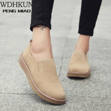 New Spring Women Flats Sneakers Suede Leather Round Toe Shoes Casual Shoes Women Slip On Flat Loafers Jazz