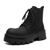 Breakj Charcoal Black High Tube Male British Thick Chelsea Boots Locomotive Martin Pipe Boots Trend Short Boots