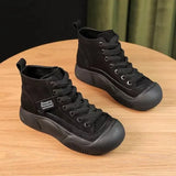 Women Vulcanized Shoes Autumn Women's High Top Sneakers Winter Lace-up Round Toe Casual Thick Sole Non-slip Women's