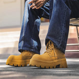 Breakj Style Vintage High-Top Leather Shoes 2023 New Locomotive Boots Autumn