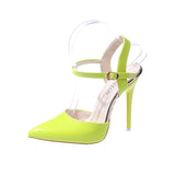 High-Heeled Sandals Summer New Stilettos Pointed Fashion Sexy Large-Size Buttoned Women's High