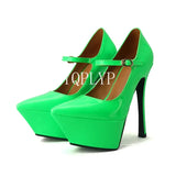 Platform Heels Top Quality Sexy Thick High Heels Platform Black Red Dress Party Wedding Lady Shoes for Women