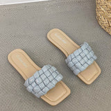 Brand New Women Weave Slippers Women Flat Open Toe Sandals Hot Fashion Design Leisure Shoes Charm Office Women Flip