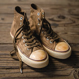 Old Canvas Shoes Man Sneaker High-Top Casual Fashion Breathable Lace-up Rubber Brown Flat Retro Board Vulcanized