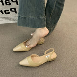 Heel Baotou Sandals Female French Tender Night Nude Pointed Small Fragrant Wind Lady Thick Heel Air Quality Single