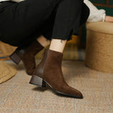 Breakj Retro Style ~ Chelsea Short Boots Women New Frosted Coarse Boots And Ankle