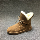 Women's Winter Shoes Snow Boots Fur Boots Black Ankle Booties Goth Punk Shoes Genuine Leather Boots Warm Plush