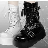 Breakj Rider Original Martin Boots Spice Girls Thick Bottom Round Head Cool Short Boots Buckle Buckle Tie Martin