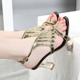 Summer, Women Wear Sandals With Skirts, Thick Heels, Elegant And Fashionable, Young Bohemian Diamond