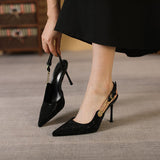 Breakj Standing Not Tired Elegant Fashion Shoes Women 2025 Summer Retro Pure Color High Heels Outside Wearing Skirts And Anti-Slip