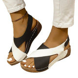 Breakj Bottom Color Roman Sandals Women's Pine Cake Bottom Magic Sticker Beach Cool Slippers