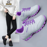 Breakj And Autumn Flat Leather Shoes Women's Fashion Outdoor Running Shoes Ladies Casual Shoes Light Travel