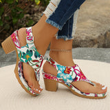 Breakj Word Drag Large Code 2025 Summer Flower Embroidered Coarse Heel With Toe High Heels