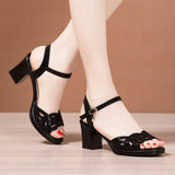 Sandals Women's 2023 Summer New Large Size 40-4300 Comfortable Mother Water Drill Fish Mouth