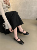 Round Head Shallow Mouth Single Shoes 2024 Autumn New Korean Version Of Retro Gentle Fairy Soft Flat Mary Jane
