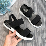 Breakj Sandals Women's Elastic Tension 2023 Summer New Students Wear Fairy Wind Roman Beach Women's Shoes Outside The Flat