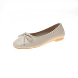 Version 2024 New Summer Round Head Shallow Bow Flat Shoes Grandma Shoes Retro Fairy Style