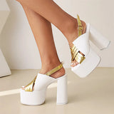 Big Size 43 Dropshipping Ladies Platform Sexy Office Woman Gladiator Sandals Trendy Rome High Heel Open Toe