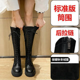 Breakj Boots Women's New Knight Boots In Autumn And Winter 2023 Are Thin British Style Martin Boots But Knee