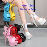 Women 2023 Sexy High Heels Strip Pole Dance Gladiator Plus Size Sandals Fetishism Ankle Strap Sexy Platform Wedding