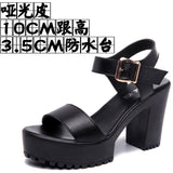 Breakj And Thick Waterproof Table Sandals Women High Heel With Heel Toe Model Show Shoes Buckle With Fish Mouth Sandals Shoes