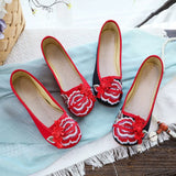 Breakj Embroidered Flower Embroidered Cloth Shoes With Women's Single
