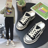 Breakj Casual Shoes Women Four Seasons Wear Ins Tide Beggar Shoes Net Red Korean Version Of Student Canvas Shoes Women