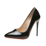Breakj Large-Size Spring High Heel High-Heeled Shoes Leather Sharp Single Shoes Women's Shoes Size