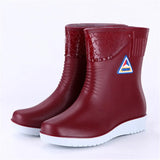 Rain Boots Women Anti-Skid Rainy Walking Shoes Ladies Rubber Ankle Bootie Fashion Wading Shoes for