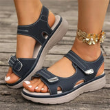 Breakj New Summer Women's Shoes Large-Size Thick-Sed Casual Sandals With Magic Stickers Women's
