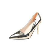 High-Heeled Sandals Summer New Stilettos Silver High-Grade Shallow Mouth Large-Size High