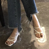 Breakj Fine-Heeled Temperament Silver Cool Slippers Fairy Shoes Wear 2025 New Summer Small High Heels