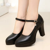 Walking Shoes, High Heels, Waterproof Platform, Women's Singles, Work Shoes, Large Size Women's Shoes