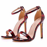 Breakj Cm Shallow Mouth With Sandals Sexy Leopard Round Head Large-Size Sandals Men Back String Performance High Heel