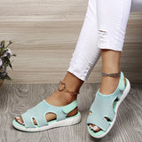 Women's Shoes Flat-Soled Sandals Summer New Flying Weaving Hot Drill Breathable Large Size Leisure Drill Sandals Large Size