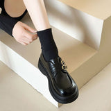 Breakj Leather Shoes Women's British Wind Network Red Explosion High-End Feeling With Thick-Soled Leuk-Fowl One-Legged Mary Jane Single