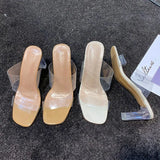 Breakj New Summer Transparent Heel High Heel Simple PVC Cool Slippers With Toe Women's