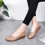 Breakj The Autumn Of 2025, The New Women's Single Shoe Slope And Comfortable Pointed Bean Shoes In The Heel Of The Working Mother's