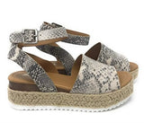 Breakj Women's Shoes Thick-Soled Women's Sandals Buckle With Slope Hemp Rope Light Soles High-Heeled Sandals