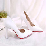 Color Small Fresh High Heels Patent Leather Stiletto Single Shoes Korean Sexy Pointed Pumps Black Professional Work