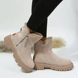 Breakj Boots Women's 2025 Winter New Velvet Women's Shoes Warm Boots Cotton Shoes Large Size Women's