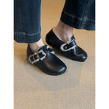 Breakj Plus Thicken Shoes With A Foot Pedal To Keep Warm Happy Shoes Flat Hair Wool Cotton