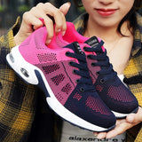 Women Lightweight Sneakers Outdoor Sports Breathable Mesh Comfort Running Shoes Air Cushion Lace Up Shoes Women