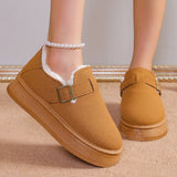 Boots With Thick Soles Of Muffin 2024 New Winter Style Plush Shoes With Warm Woolen Cotton