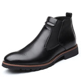Breakj Men's Shoes High Top Covered Martin Boots Korean Men's Plus Size Fashion Men's Boots Leather
