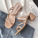 Breakj Fine Sandals Women's Fairy Wind 2023 New Medium Heded Women Wear Coarse Heel With Women's
